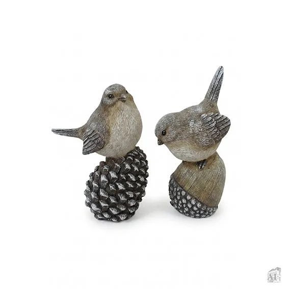 Det Gamle Apotek Bird figurka ptáka hnědá 13 cm
