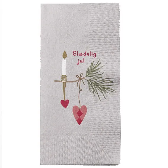 Det Gamle Apotek Napkins ubrousky šedé 33 cm 16 ks