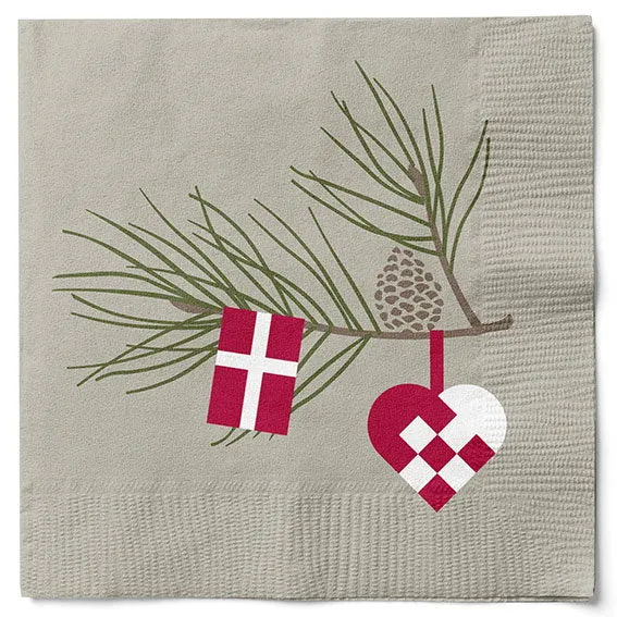 Det Gamle Apotek Napkins Dansk Jul ubrousky 33 cm 20 ks