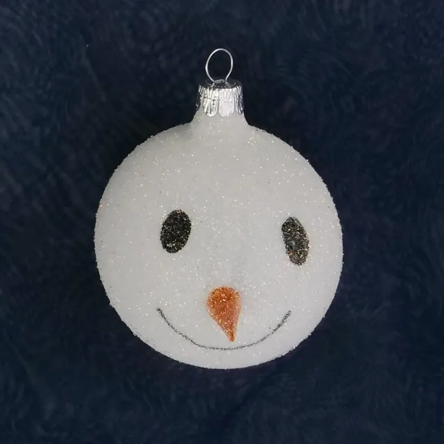 Vánoční ozdoby koule s nosem skleněná extra bílá porcelán