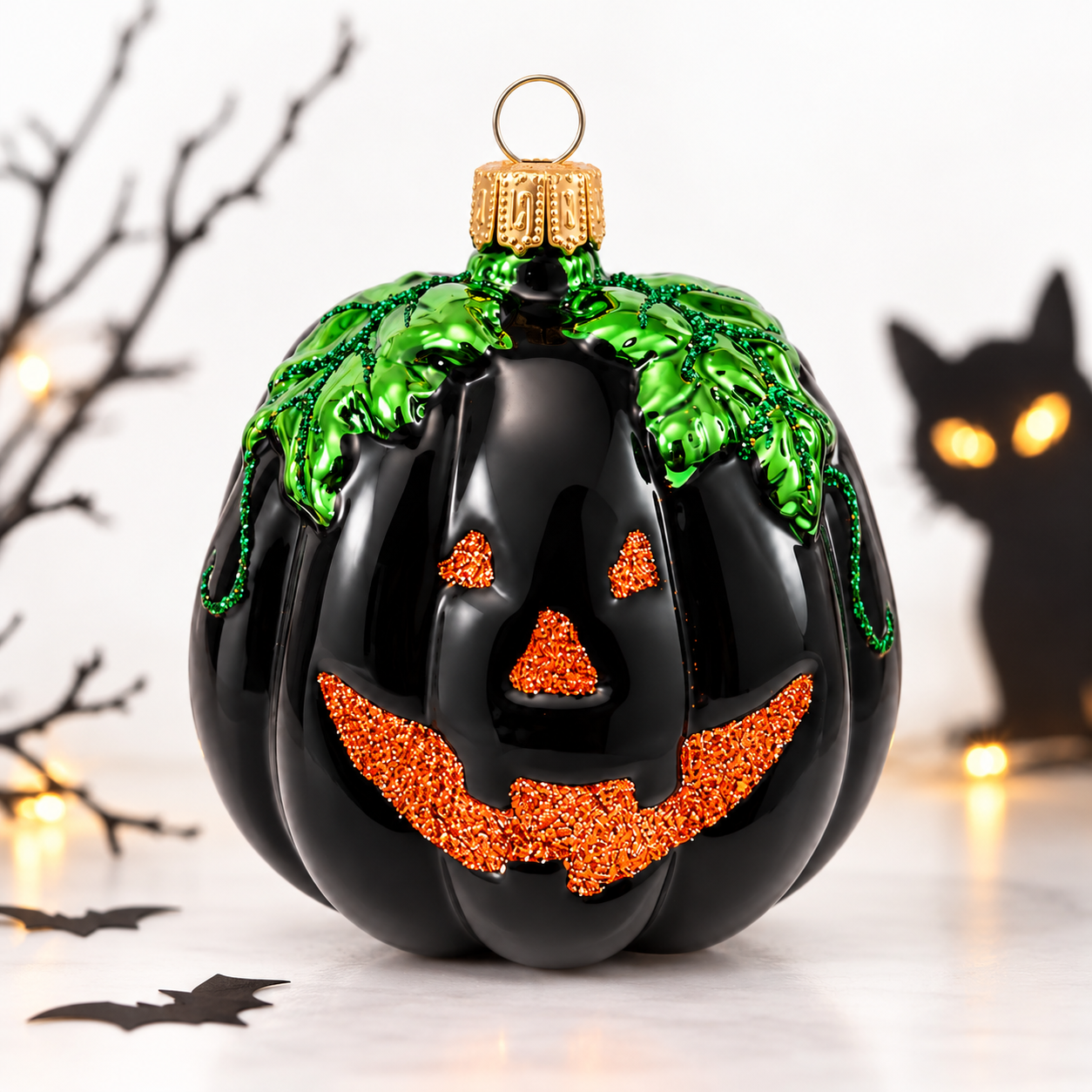 Vitbis Dýně skleněná halloweenská baňka 7 cm