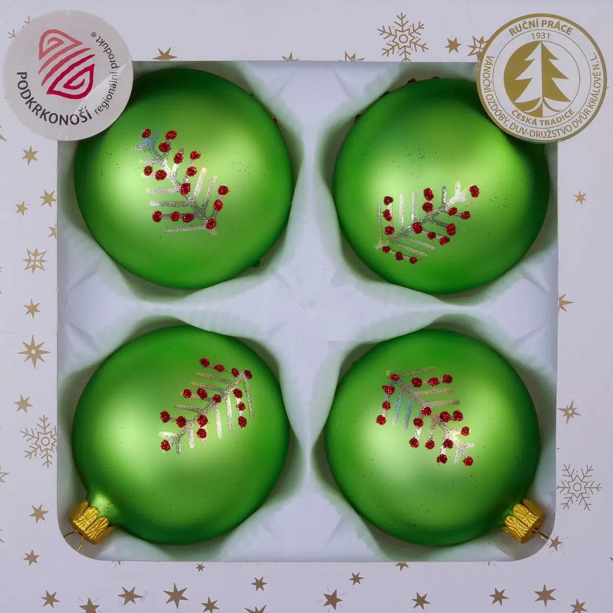 Vánoční ozdoby 11249L35 koule na stromek 7 cm kiwi mat