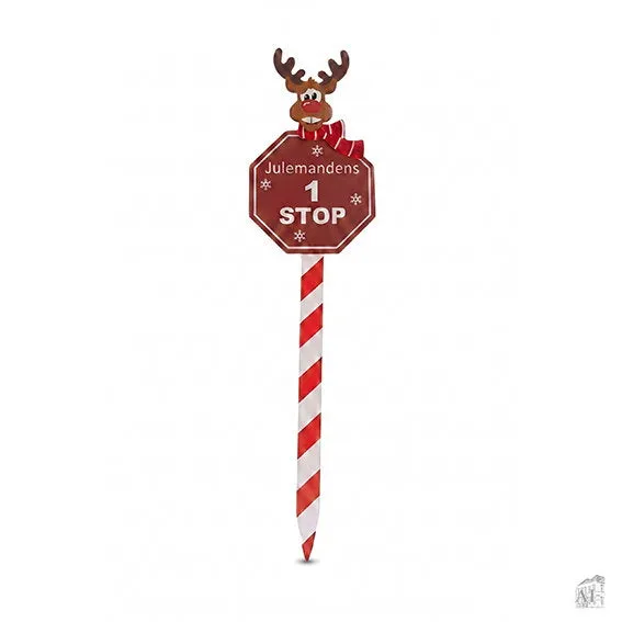 Det Gamle Apotek Sign Julemandens 1. Stop cedule 80 cm