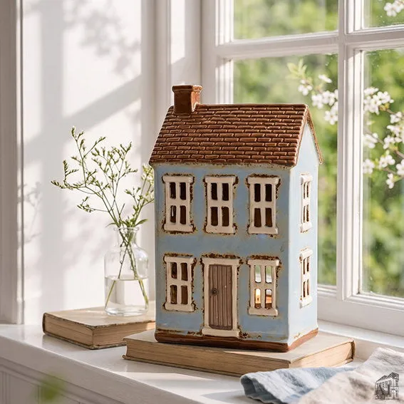 Det Gamle Apotek Blue House svícen domeček modrý 22 cm