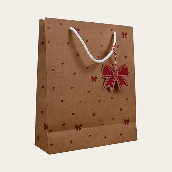 Det Gamle Apotek Giftbag taška 24 cm přírodní mašle