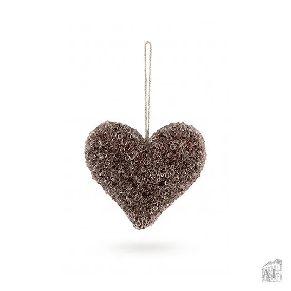 Det Gamle Apotek Heart závěsné srdce 9 cm hnědé