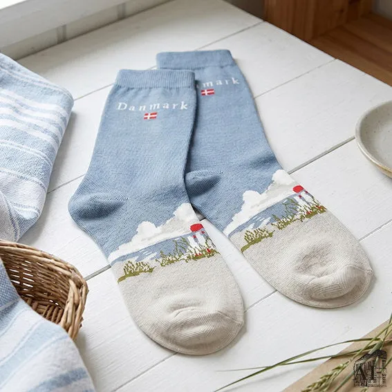 Det Gamle Apotek Socks bavlněné ponožky modré 42–46