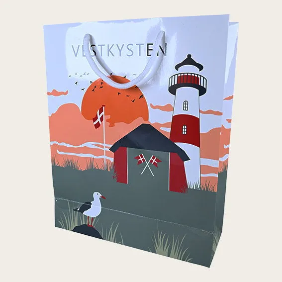 Vestkysten Giftbag papírová dárková taška 32 cm oranžová