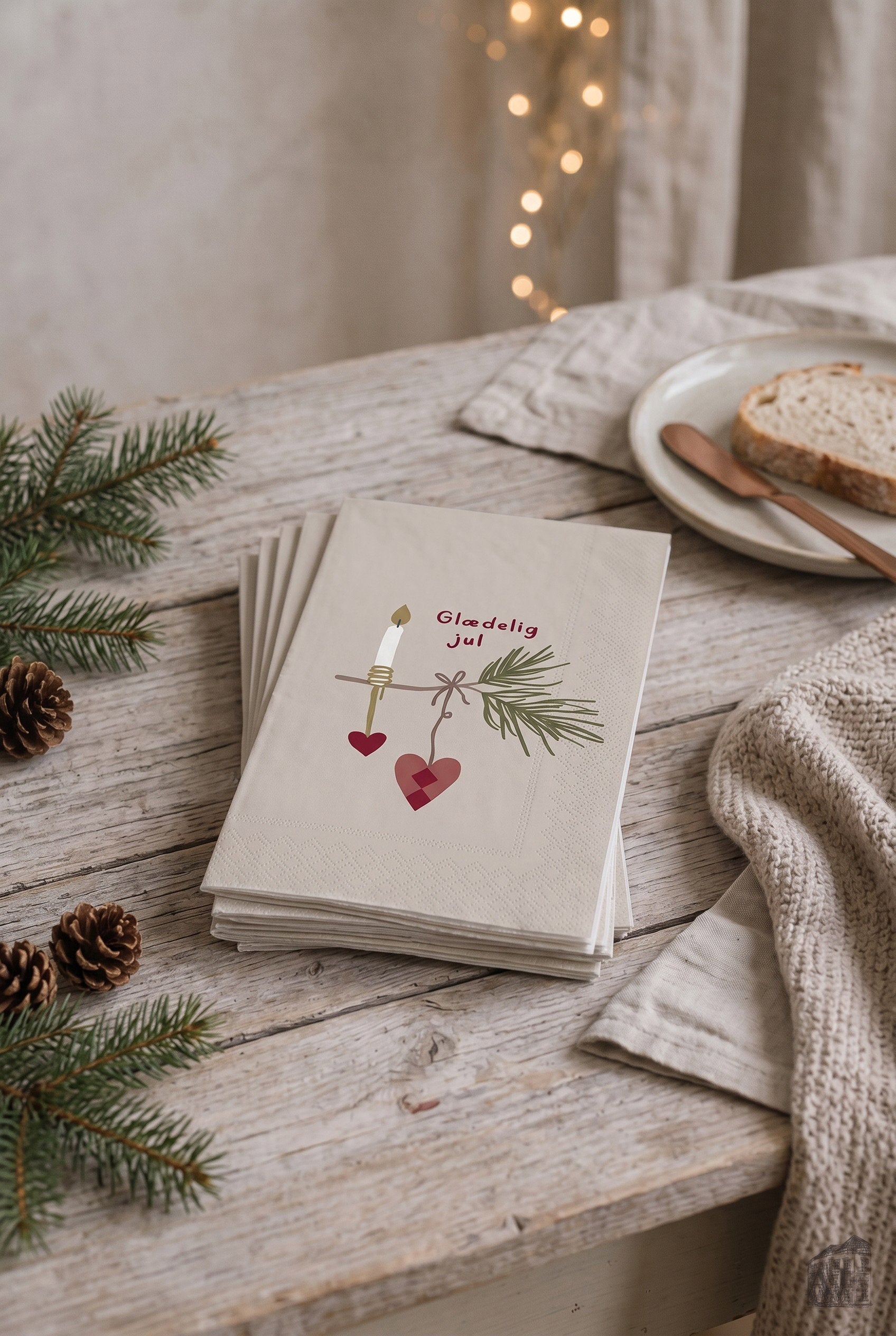 Det Gamle Apotek Napkins ubrousky šedé 33 cm 16 ks