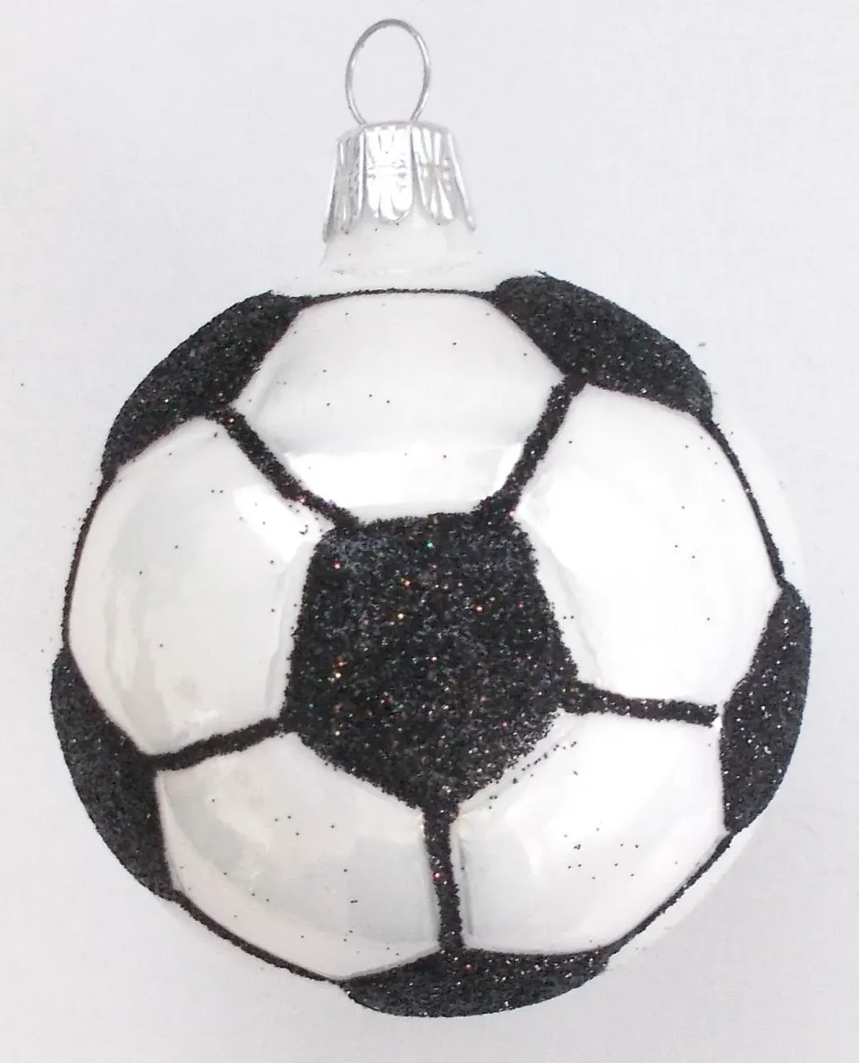Vánoční ozdoby porcelánová ozdoba fotbalový míč 38279053 bílá