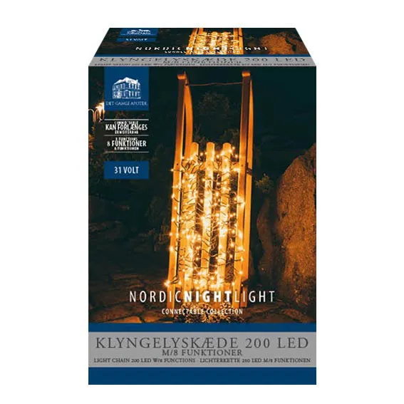 Det Gamle Apotek Cluster Lightchain 200LED L200 cm 31V adapter IP44 Green řetěz