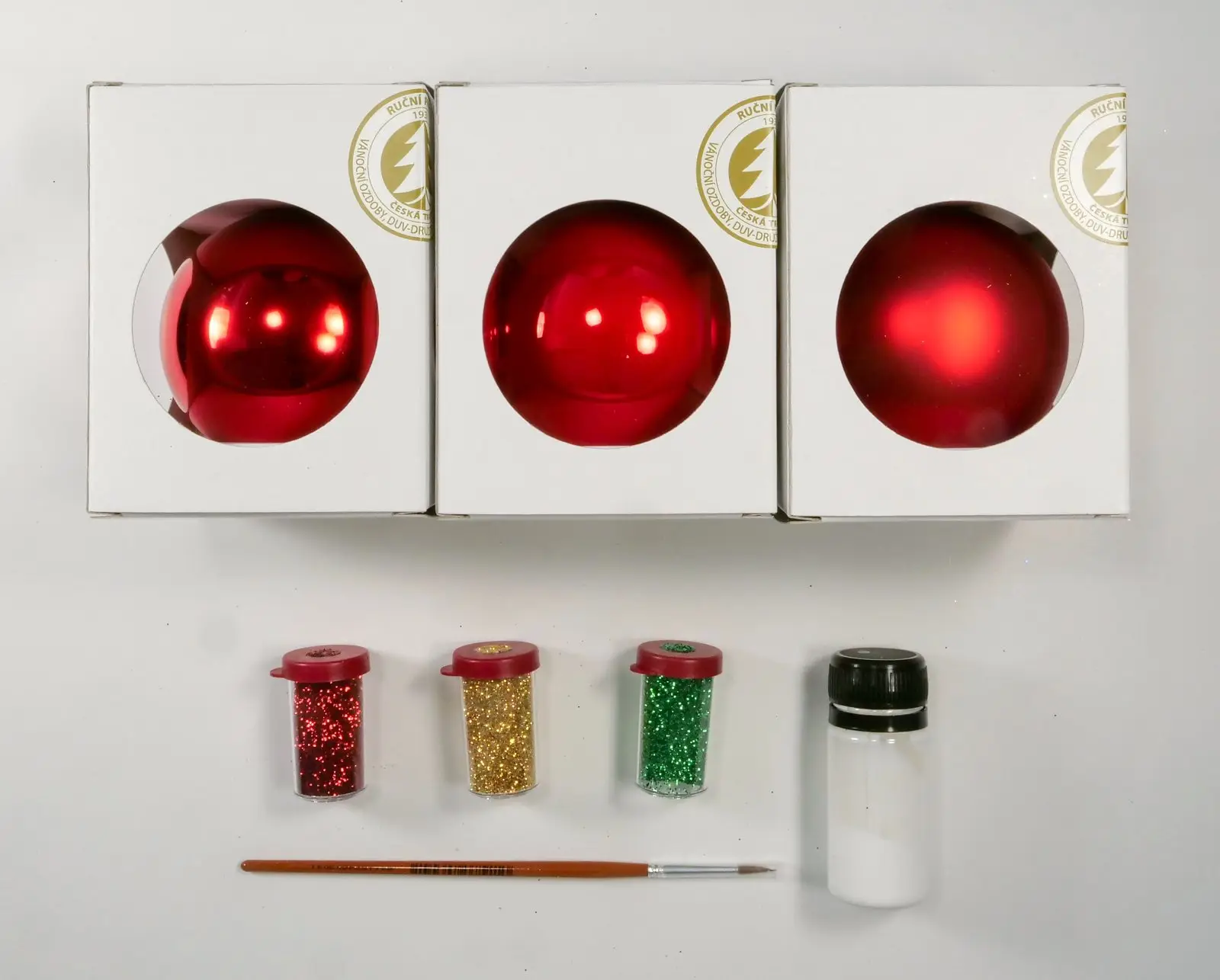Vánoční ozdoby kreativní sada barevná skleněná k dotvoření
