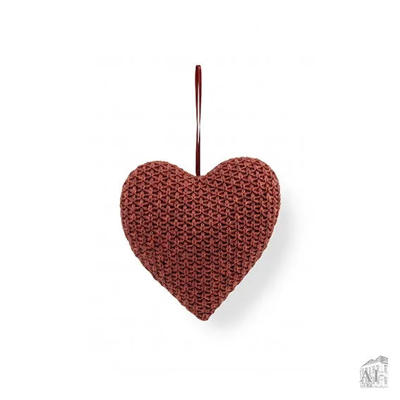 Det Gamle Apotek Heart závěs srdce 11 cm červené polyester
