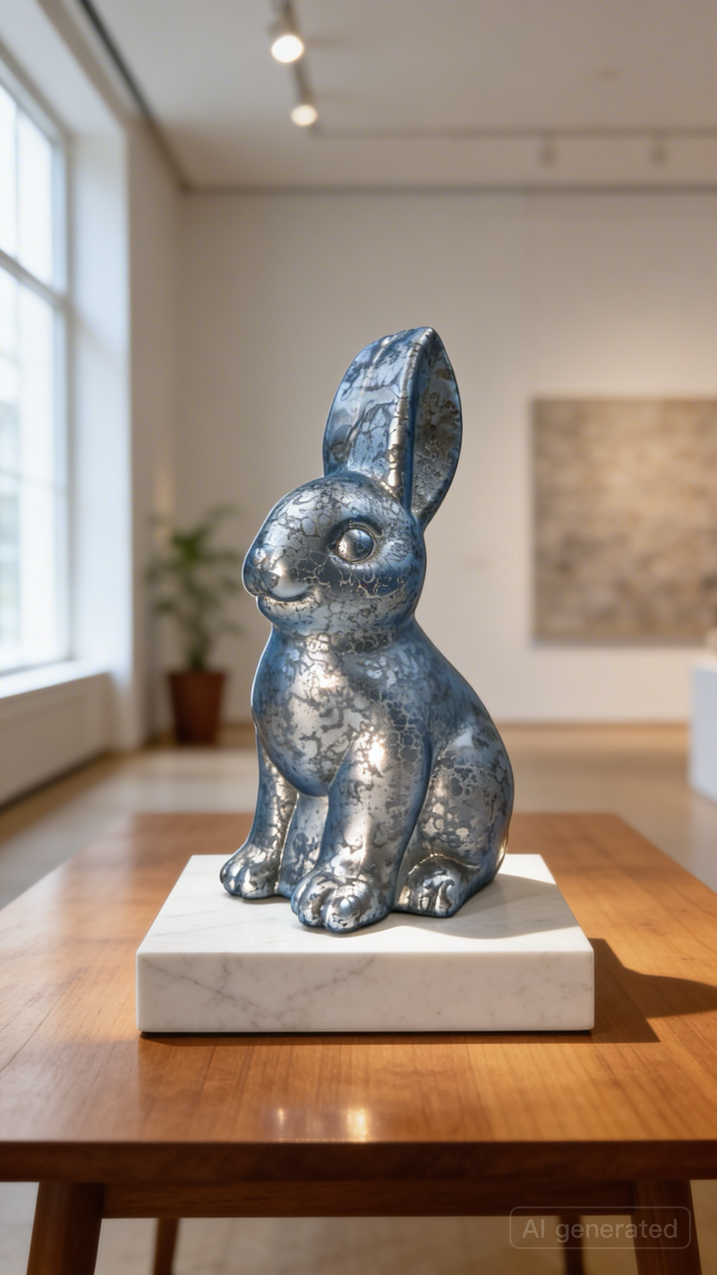 Vitbis Velikonoční zajíc skleněná figurka 20 cm na svíčku