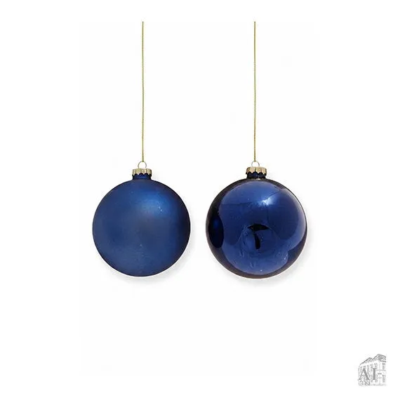 Det Gamle Apotek Blue Christmas baubles baňky modré sklo 10 cm
