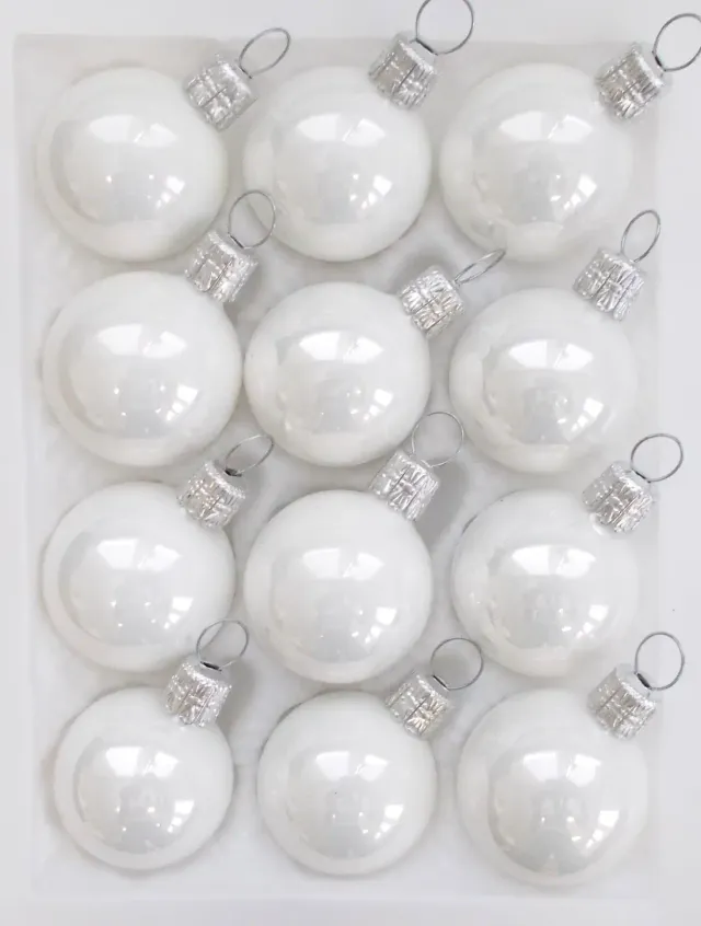 Vánoční ozdoby extra bílá koule skleněná porcelánová