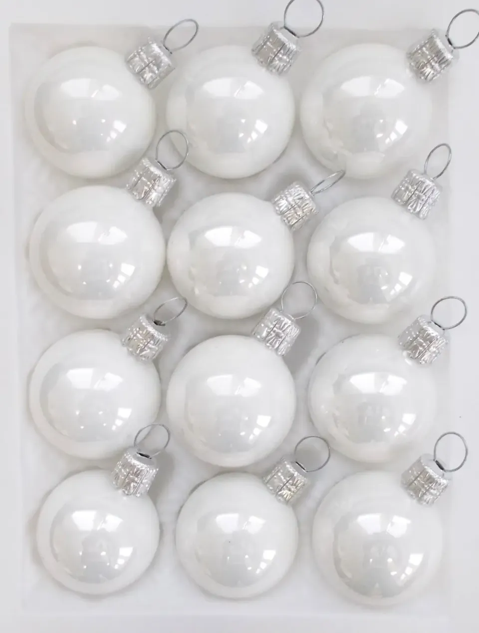 Vánoční ozdoby extra bílá koule skleněná porcelánová