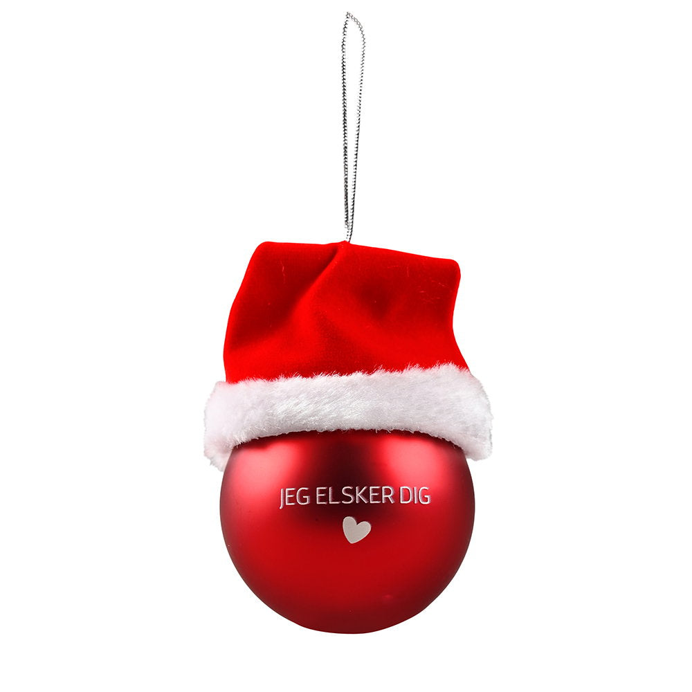 Det Gamle Apotek Ball skleněná baňka 8 cm červená