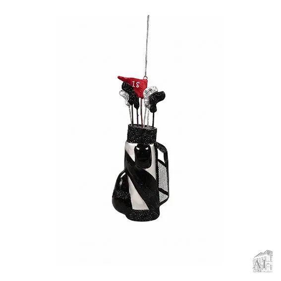 Det Gamle Apotek Golf clubs ozdoba skleněná černá 15 cm