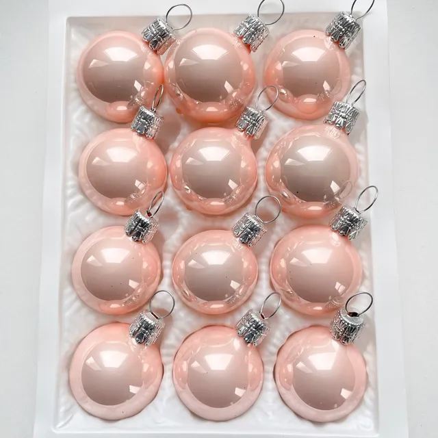Vánoční ozdoby koule světle růžová porcelánová baňka
