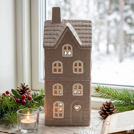 Det Gamle Apotek Candle holder svícen 20 cm šedý keramika
