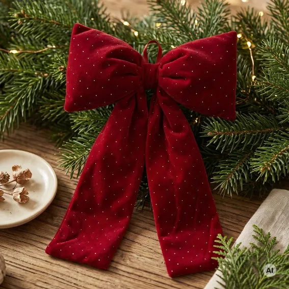 Det Gamle Apotek Bow mašle červená 45 cm