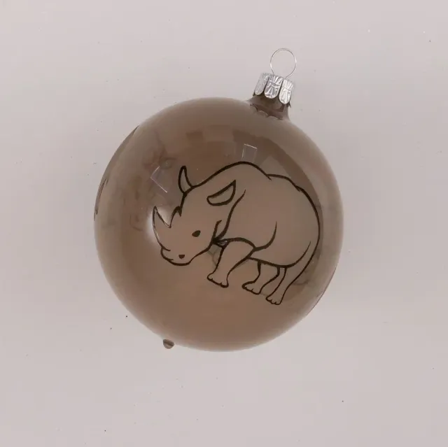 Vánoční ozdoby koule skleněná šedá porcelánová dekorovaná