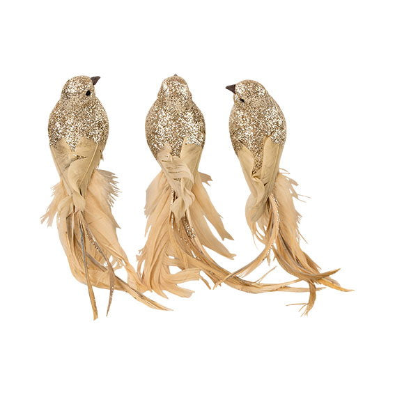 Det Gamle Apotek Bird ozdoba ptáček 21 cm champagne