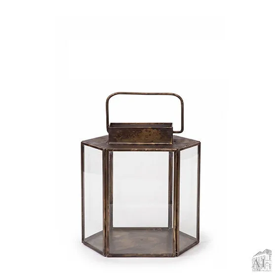 Det Gamle Apotek Lantern kovová lucerna 15 cm hnědá