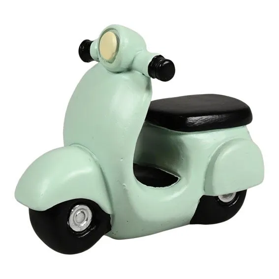 Det Gamle Apotek Moped pro skřítky zelený 6 cm polyresin