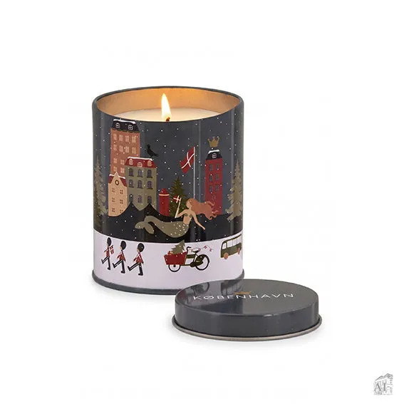 Det Gamle Apotek Tin candle plechová svíčka 8 cm modrá