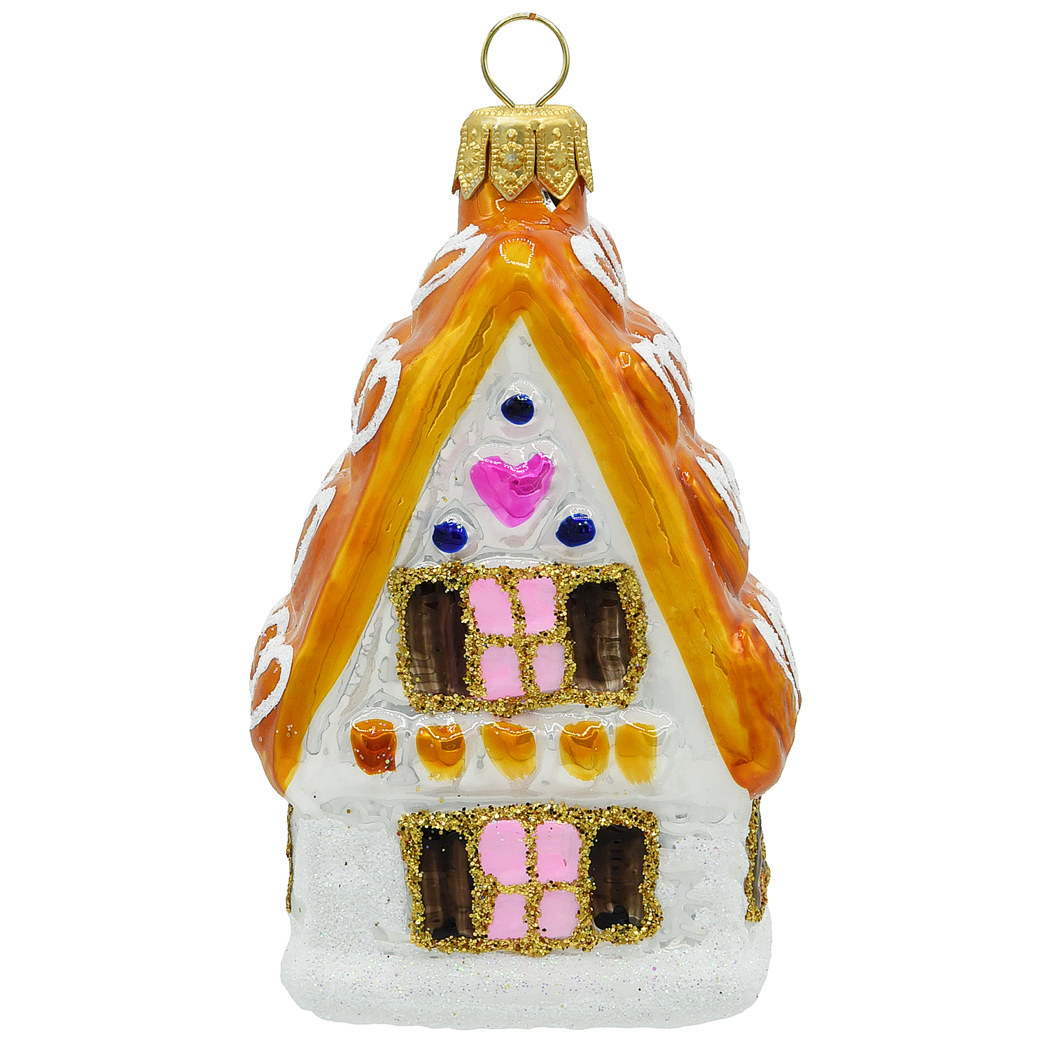 Vitbis Domek figurková baňka 10 cm bílá