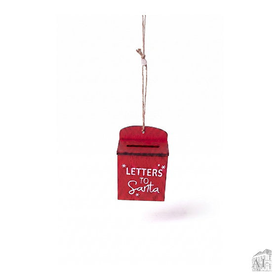 Det Gamle Apotek Ornament dřevěný závěs červený 10 cm
