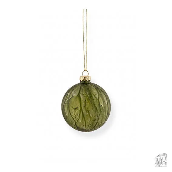 Det Gamle Apotek Green Christmas bauble baňka zelená 8 cm