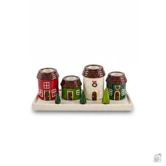 Det Gamle Apotek Advent candleholder svícen zelený keramický