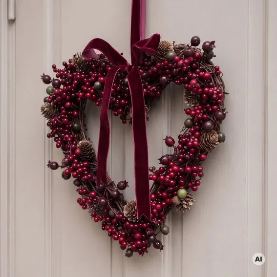 Det Gamle Apotek Door Wreath věnec na dveře červený