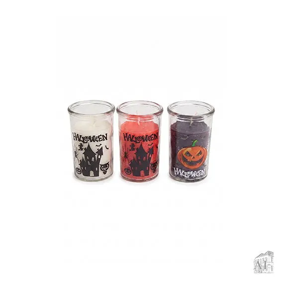 Det Gamle Apotek Svíčka ve skle halloweenská 10 cm mix
