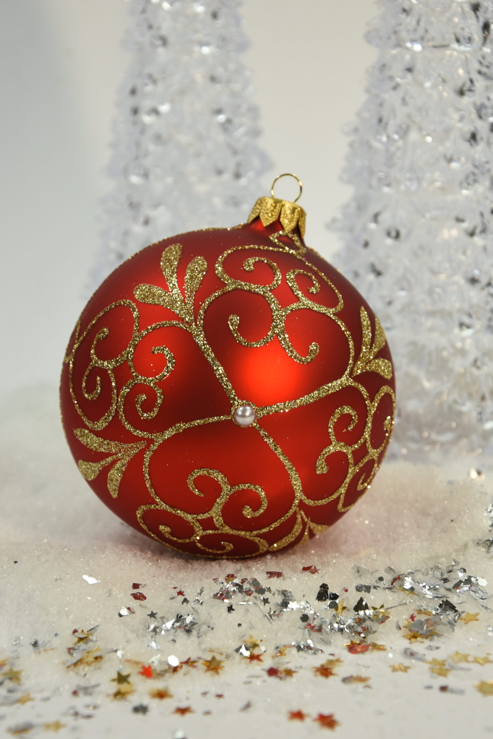 Vitbis červené vánoční baňky 10 cm 4 ks ornament
