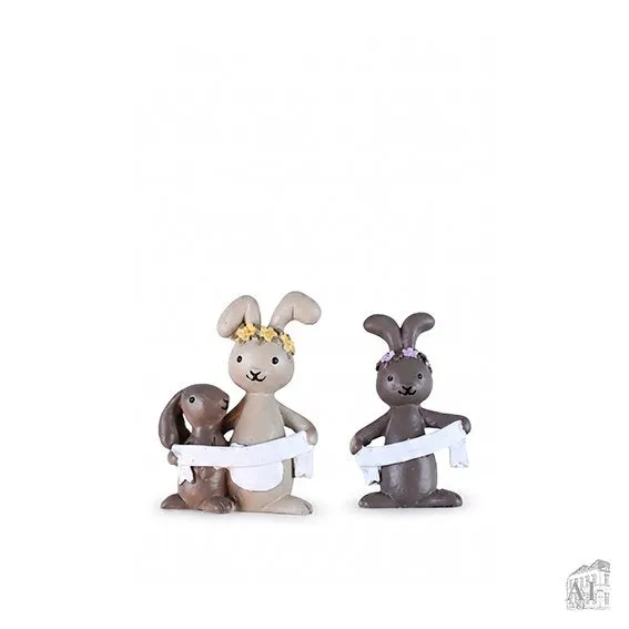 Det Gamle Apotek Easter bunny velikonoční zajíček šedý 7 cm