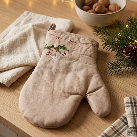 Det Gamle Apotek Oven mitten chňapka 28 cm přírodní bavlna