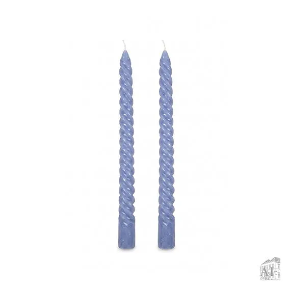 Det Gamle Apotek Twisted Candles svíčky 25 cm modré 2 ks