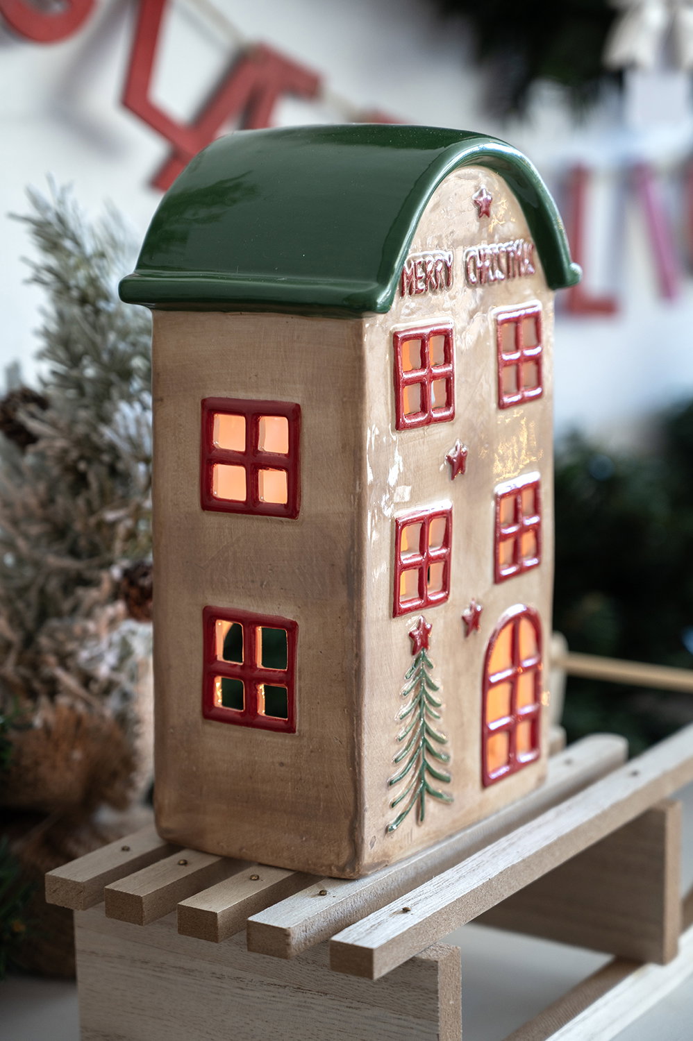 Det Gamle Apotek House for T-light svícen 21 cm hnědý