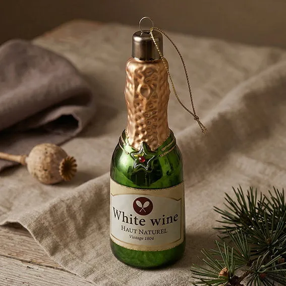 Det Gamle Apotek Wine bottle ozdoba lahev zelená 14 cm