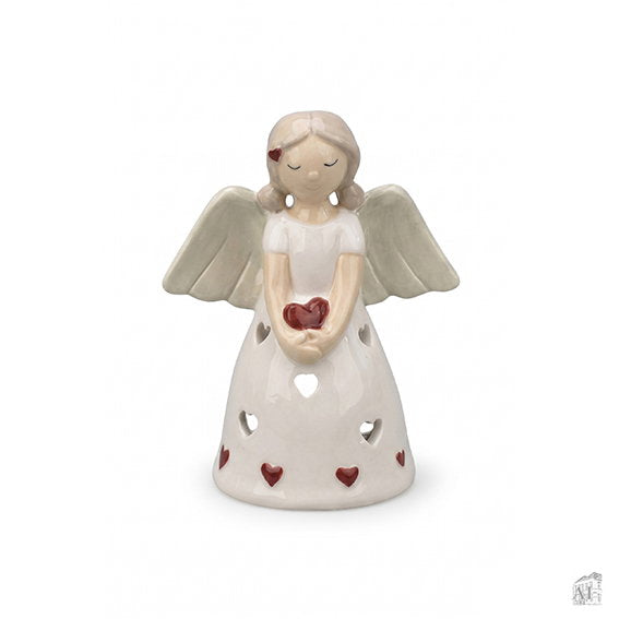 Det Gamle Apotek Angel keramický anděl 12 cm bílý