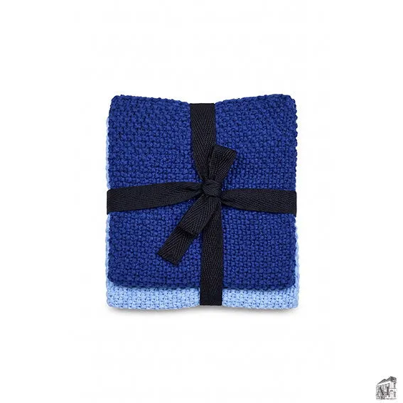 Det Gamle Apotek Knitted dish cloth utěrka modrá 2 ks