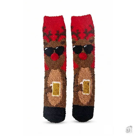 Det Gamle Apotek Socks vánoční ponožky červené polyester