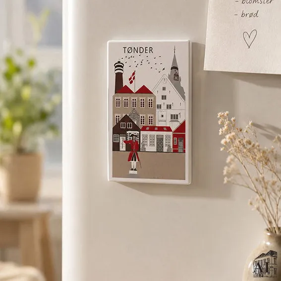 Det Gamle Apotek Tønder plechový magnet 8 cm