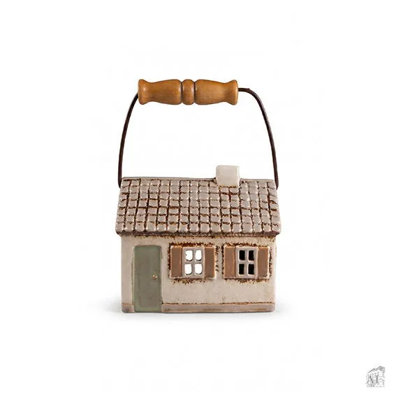 Det Gamle Apotek House svícen 12 cm bílý keramika
