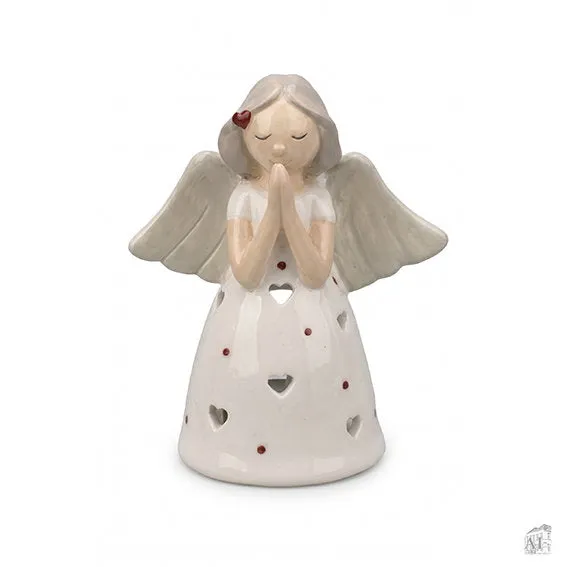 Det Gamle Apotek Angel keramický anděl bílý 12 cm