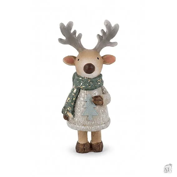 Det Gamle Apotek Reindeer sob 11 cm šedý polyresin